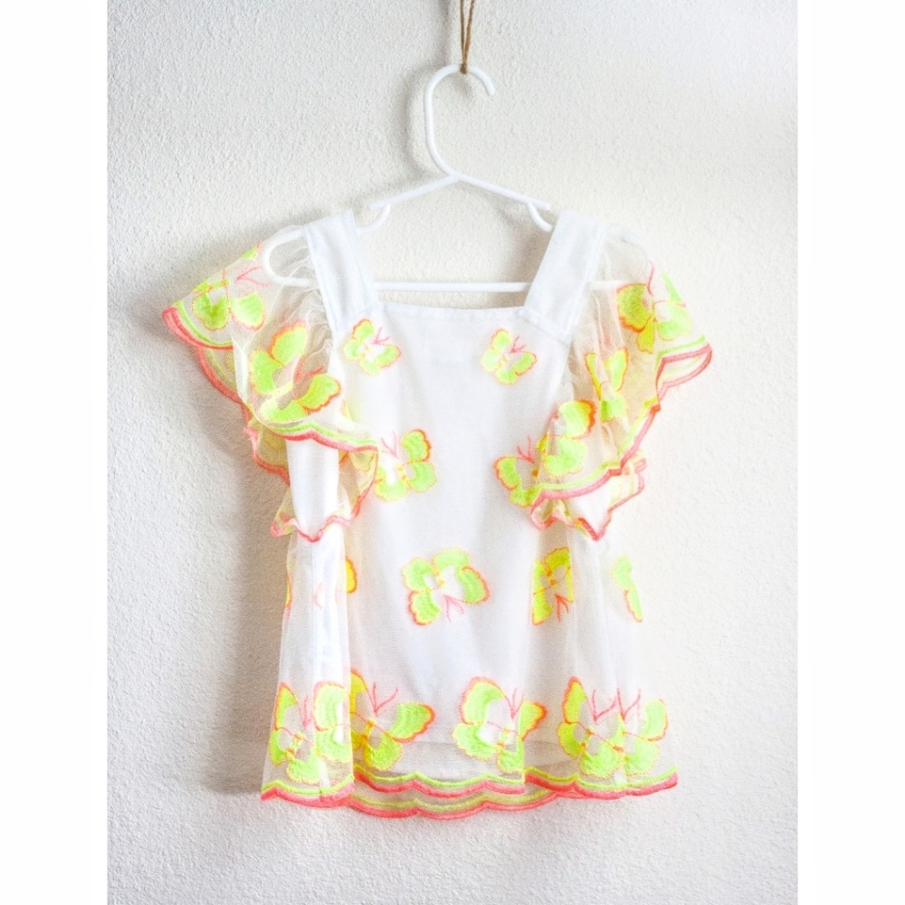 Cat & Jack Girls Butterfly Embroidered Top - Picture 4 of 4